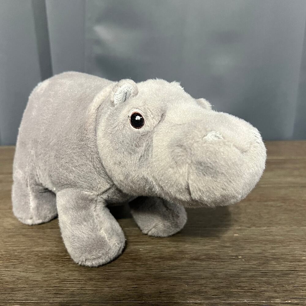 Aurora Eco Nation Hippopotamus Gray Stuffed Animal Toy Recycled Material Plush